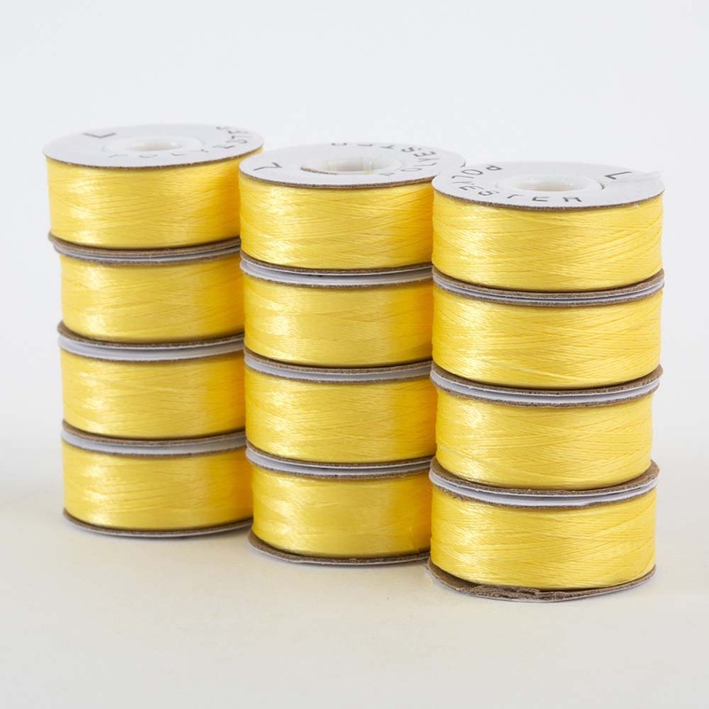 SuperBobs Polyester Bobbin 12pk L-Style Yellow