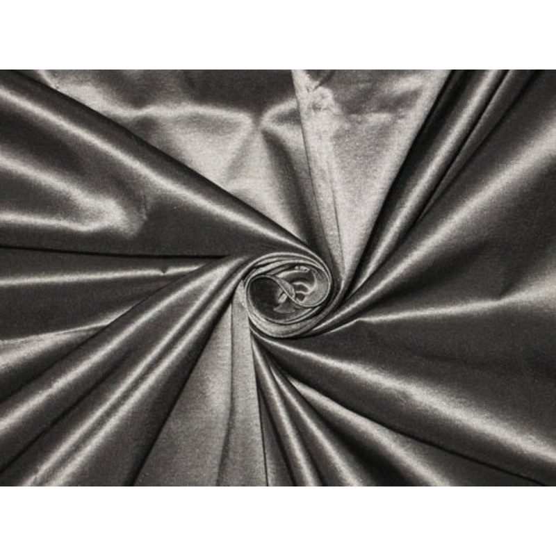 100% Pure SILK TAFFETA FABRIC Steel Grey 60"