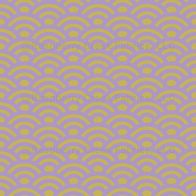Seigaiha, Waves, Traditional Japanese Pattern, Pink and Yellow Gold