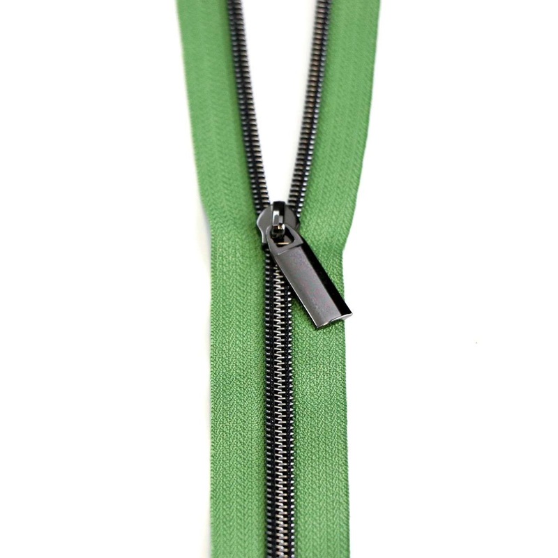 Zippers by the Yard Magnolia Gunmetal