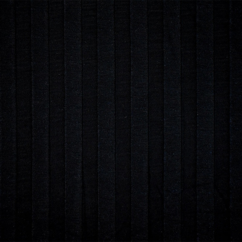 Black Cotton Stretch Spandex 18x18 Rib Knit Fabric