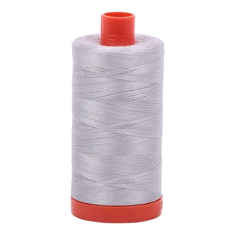 Aluminum 50wt Aurifil 100% Cotton Mako Thread Large Spool 1,422 yards