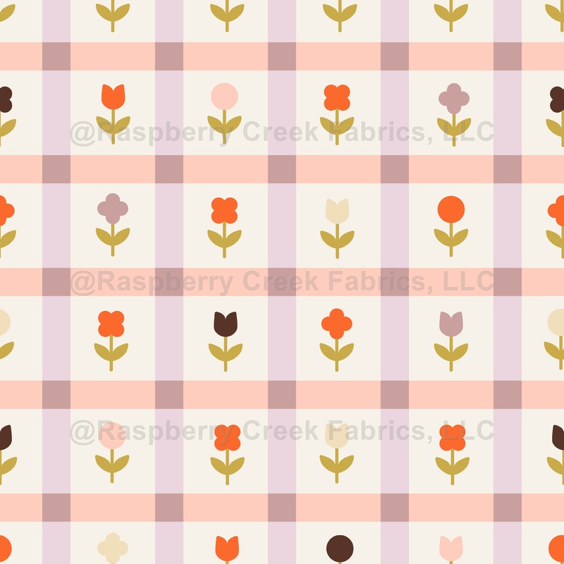Retro Tulip Plaid - Pink and Violet