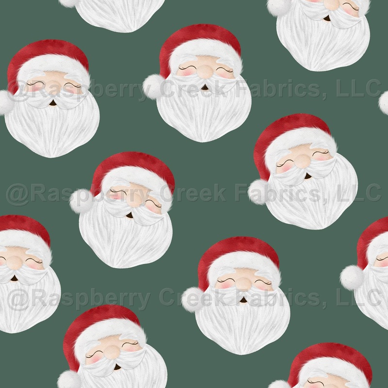 Santa Claus Faces on Sage Mr. & Mrs. Claus Collection