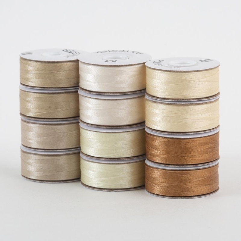 SuperBobs Polyester Bobbin 12 pack M-Style Neutral