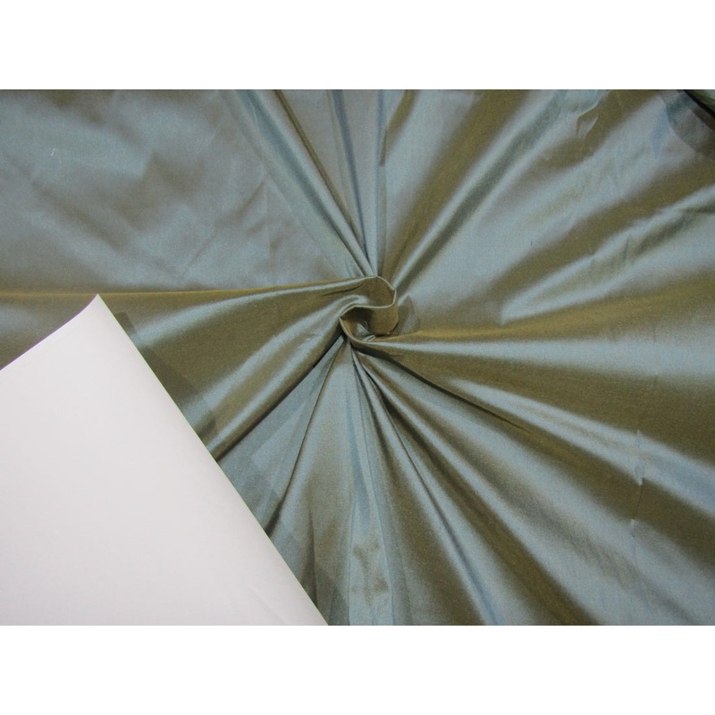 100% Pure Silk Dupion DARK BLUE X MUSTARD ~ 54" wide DUP316