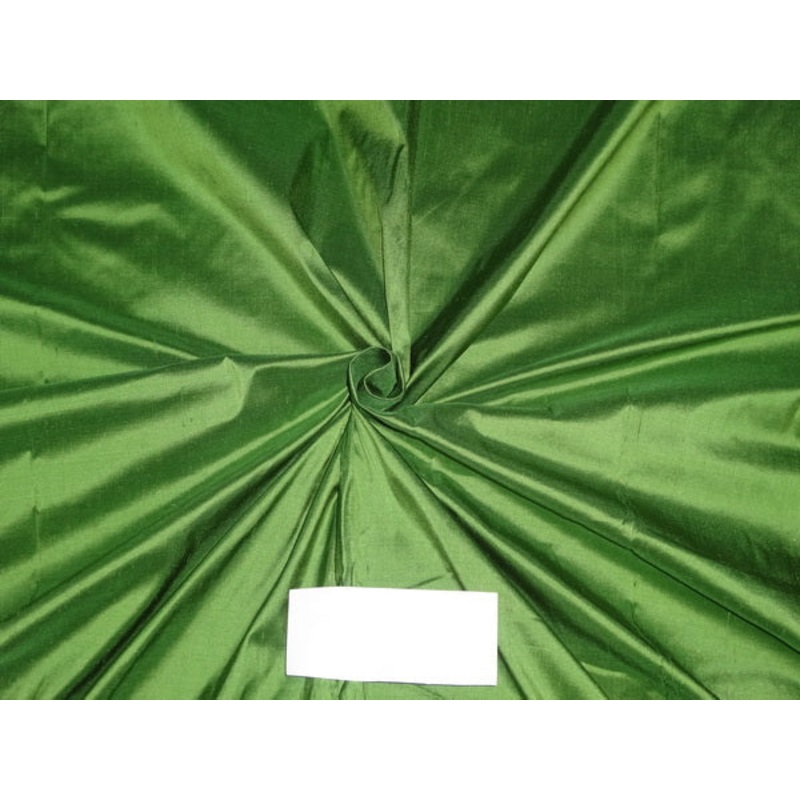 100% PURE SILK DUPIONI FABRIC GOBLIN GREEN 54"wide