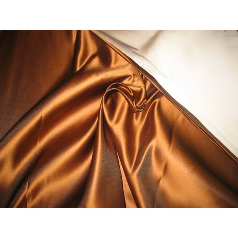 66 MOMME SILK DUTCHESS SATIN FABRIC Bronzeish Tan color
