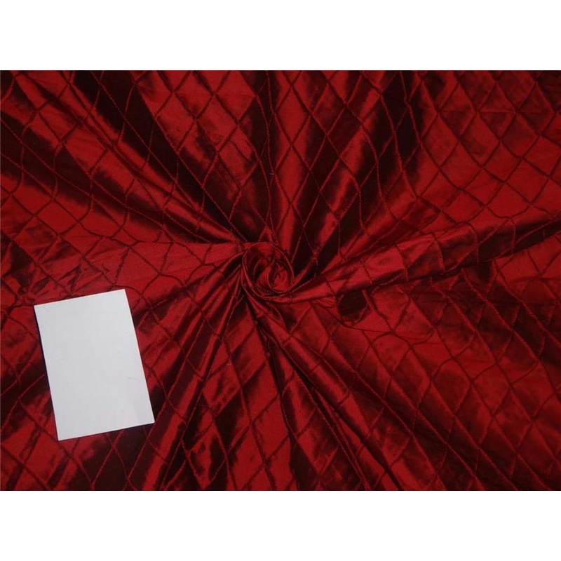 Dupioni silk 51" wine x black color diamond pintuck design