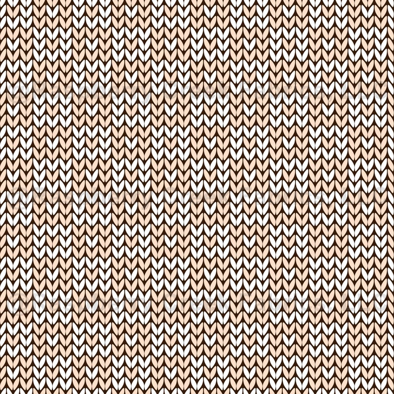 Faux Knitted Wool Checks and Heart Retro Hygge Crafty Warm Nordic Grandpa Style White Peach