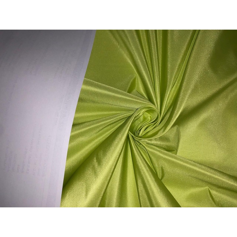 SILK TAFFETA FABRIC neon green color 54" wide 32 momme TAF333(2)