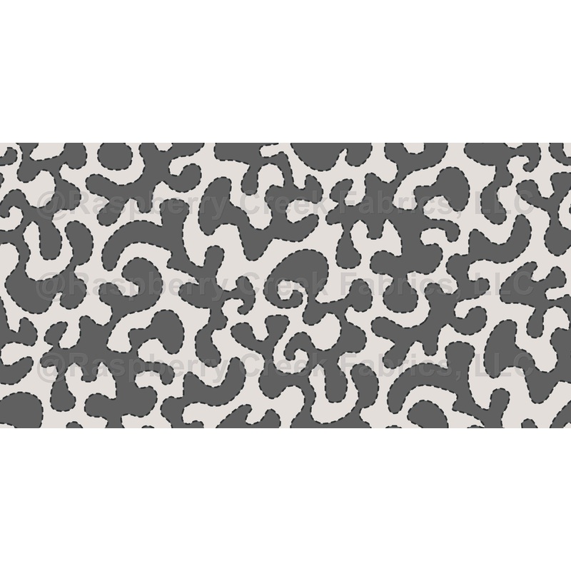 Stitch framed filled carbon gray vermiculars. Complements hand-stitched themes, great as liners like inside bags, pouches, or bookbinding. Fun yet neutral in colorways for girls and boys. A classic versatile pattern that complements a variety of styles.
