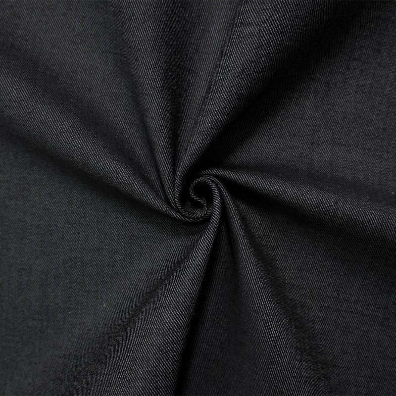 Black 9.5 oz. Cotton Blend Stretch Denim Twill Woven Fabric