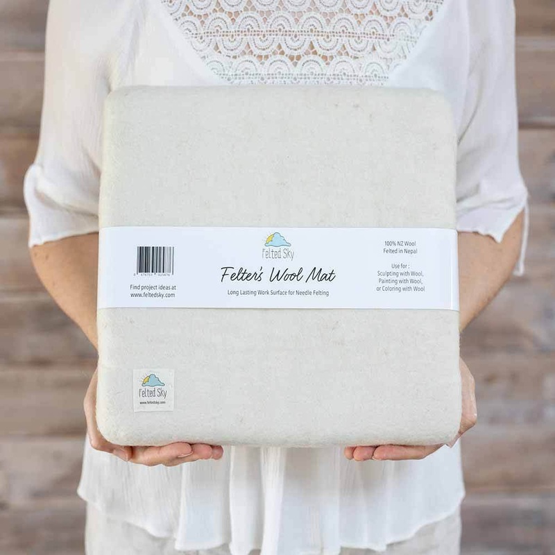 Felted Sky - Felter's Wool Mat - 11 in. x 11 in.