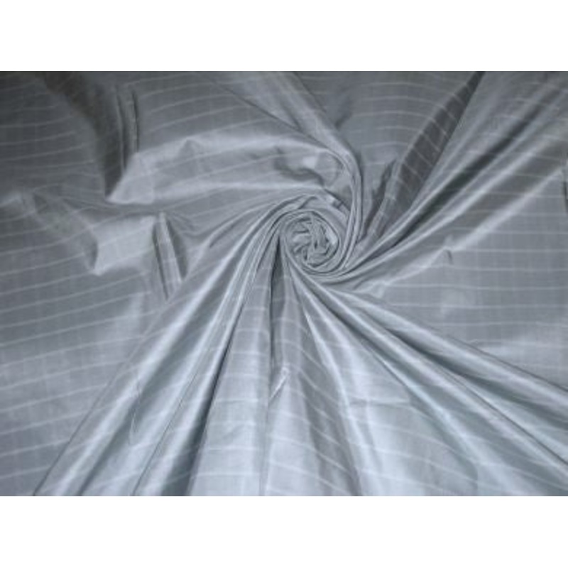 SILK TAFFETA FABRIC 54" dusty blue and white color gorgeous plaids TAFC31