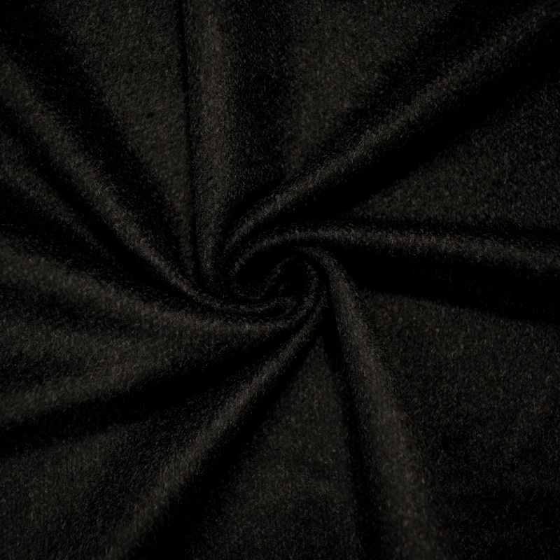 Black-Blue Wool Acrylic Texture Brushed Face Dobby Woven Jacketing Fabric