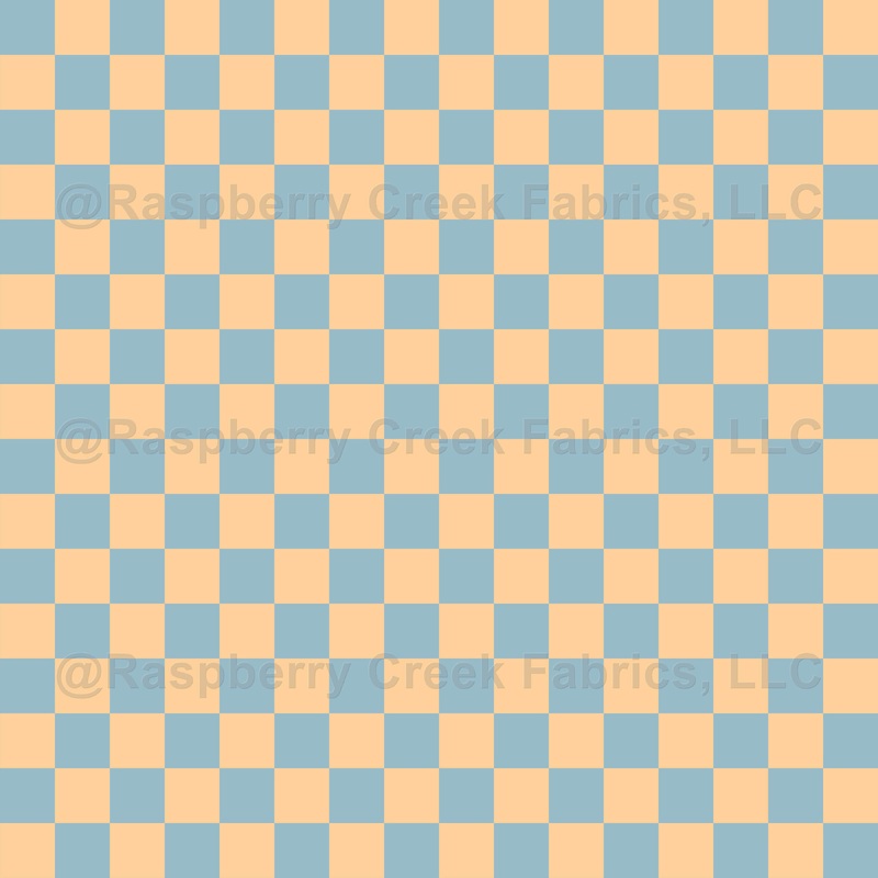 Retro blue and yellow checks