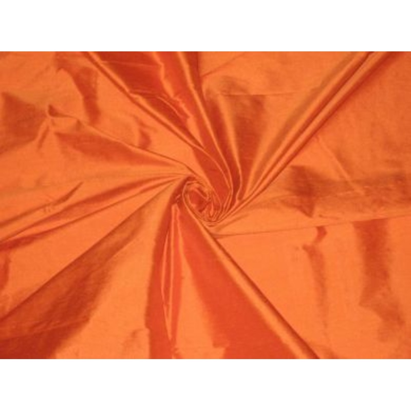 silk dupioni silk 54" width -Bright Orange colour