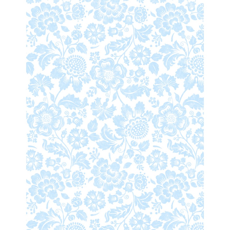 Sweet Cherry Tonal Floral White/Blue