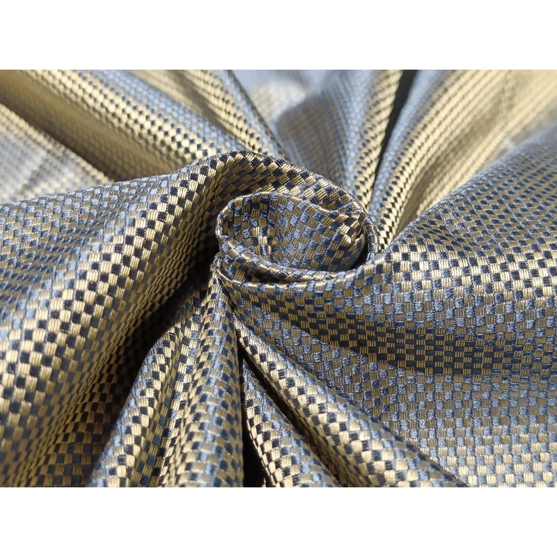 100% Silk taffeta jacquard fabric blue and gold DAMASK 54" wide TAFJ8
