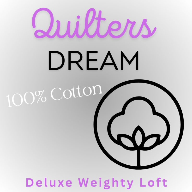Quilters Dream - 100% Pure Cotton Batting - Deluxe Weighty Loft - Cases & Rolls - Price Includes Shipping Natural