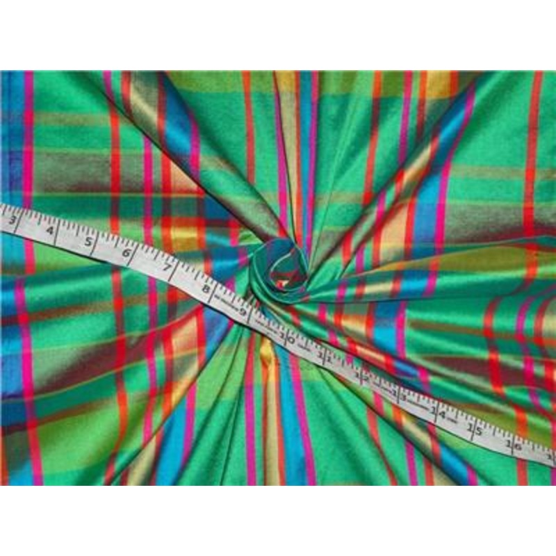 100% Silk Dupioni Multi Color Plaids 54" wide