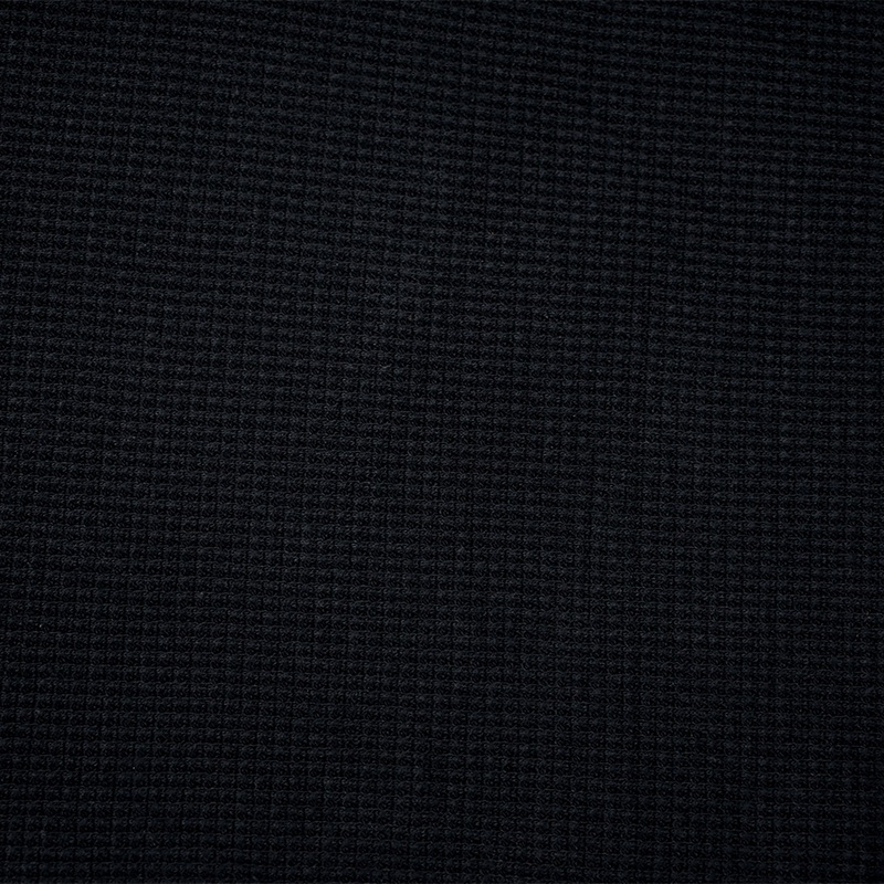 Black Cotton Stretch Spandex Texture Thermal Knit Fabric