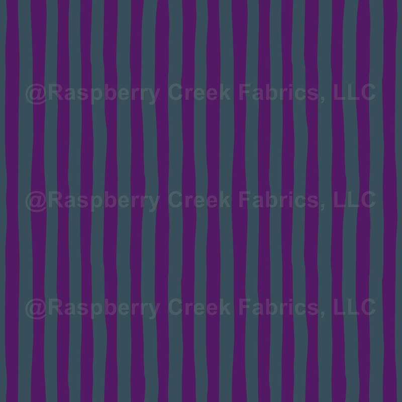 Purple & Dark Gray Blue Wonky Stripes