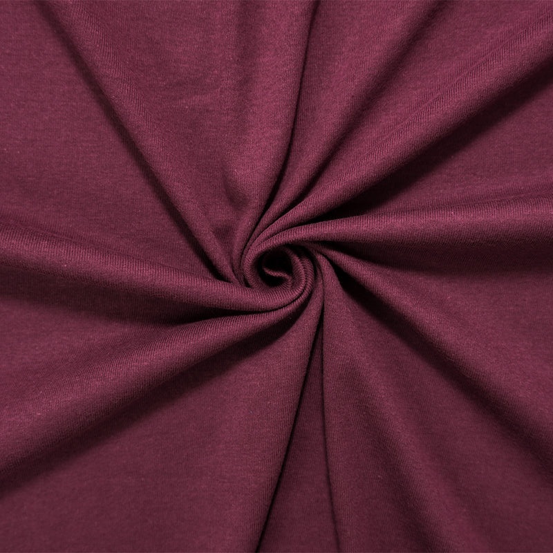 Purple Organic Cotton Solid 1X1 Rib Knit Fabric