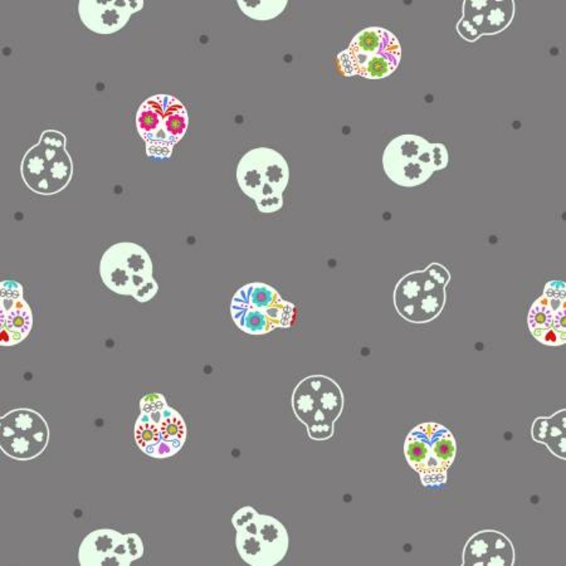 Sugar Skulls on Dark Grey | Glow in the Dark