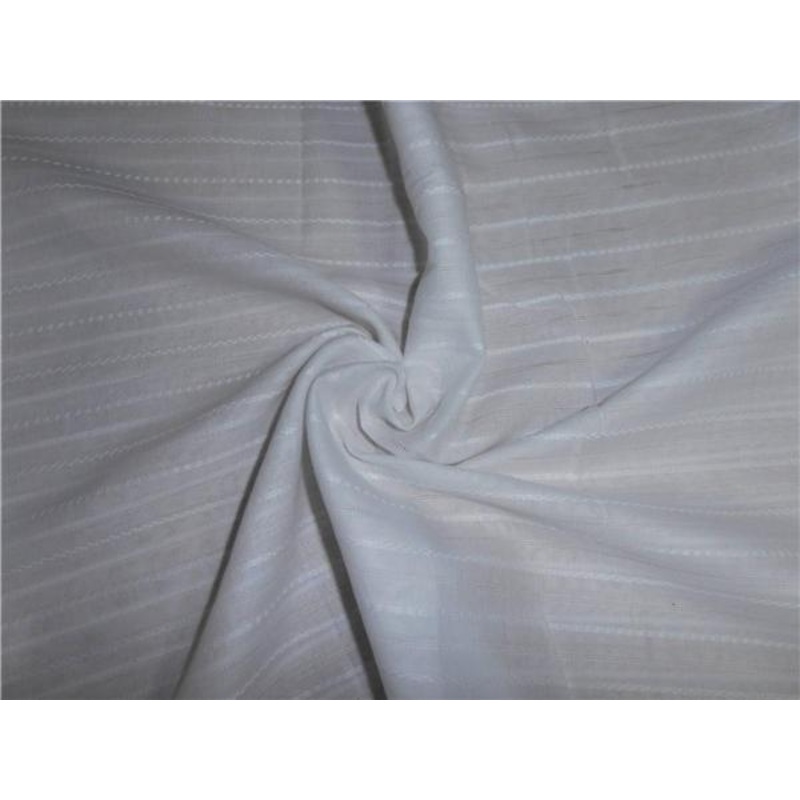 WHITE COTTON VOILE fabric 44" WIDE - stripes #3