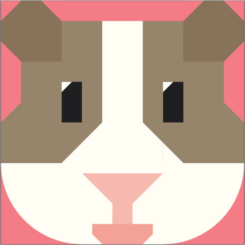 Guinea Pig Quilt Block by Cristy Fincher - PDF