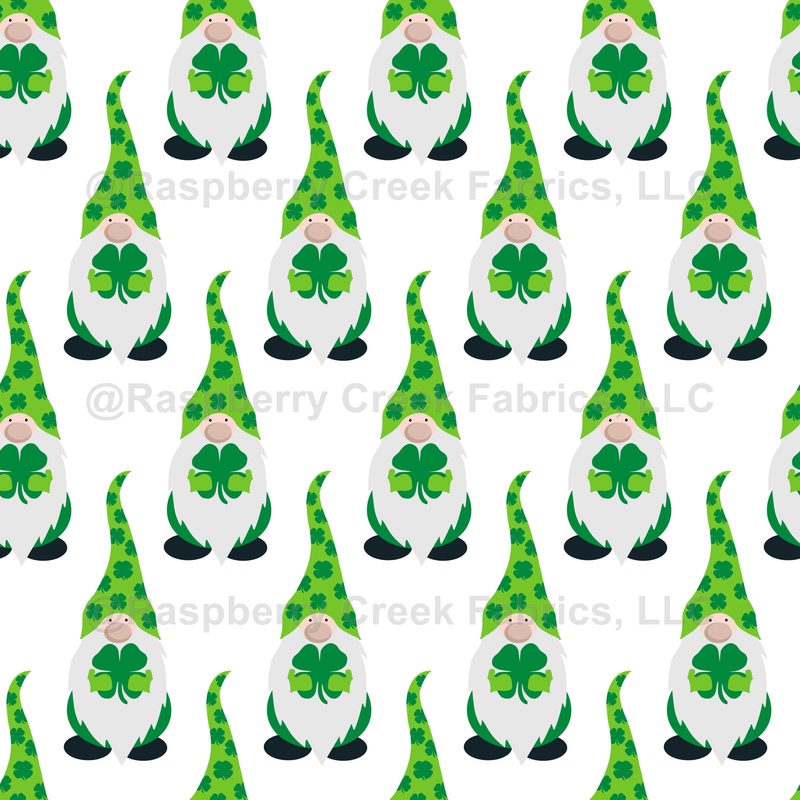 Pattern Of Gnomes, Saint Patrick's Day Gnomes, Clovers