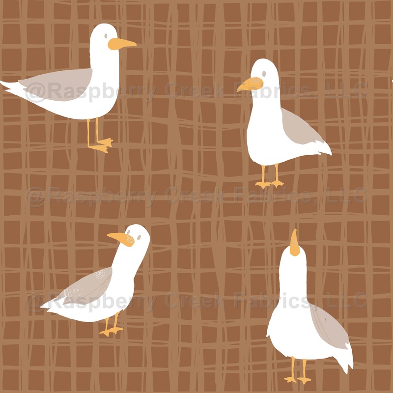 Seagulls Gingham in Brown | Coastal Crew