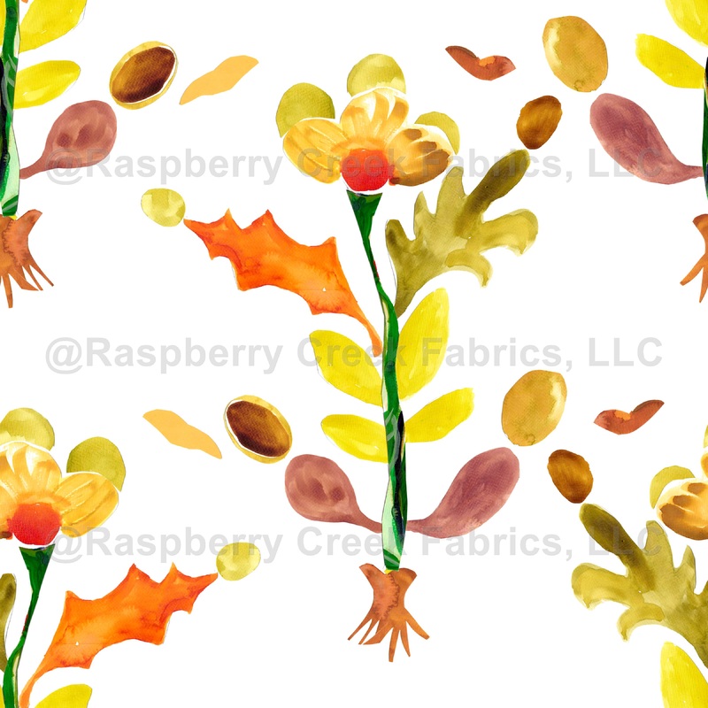 Yellow Watercolor Cut Out Floral Collage | Flower Nature Collection by Organic Designs 111