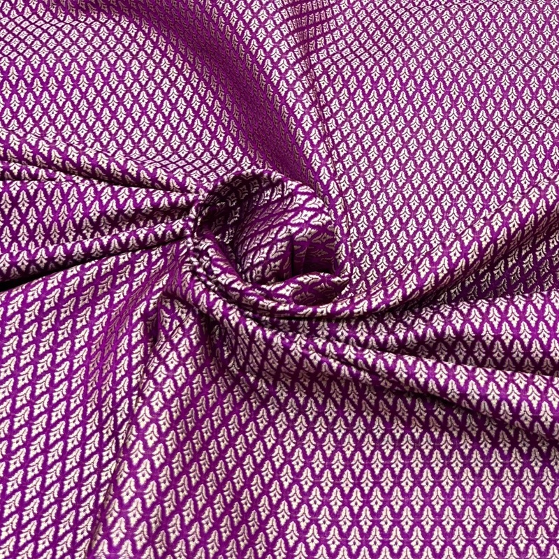 Purple Diamond Zari Butti Silk Brocade