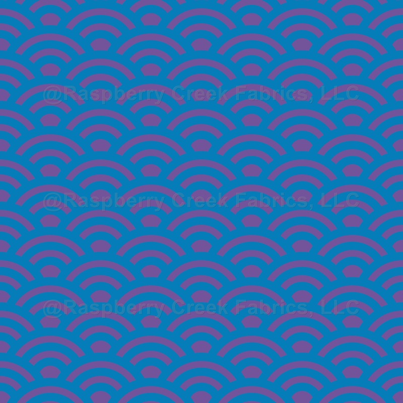 Seigaiha, Waves, Traditional Japanese Pattern, Blue and Lilac