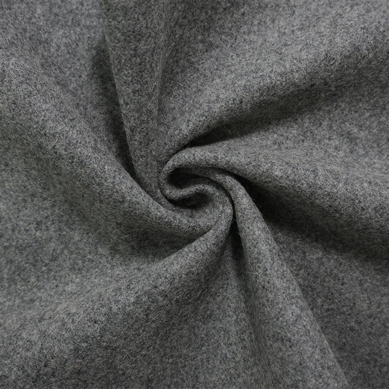 Heather Gray Boiled Wool Poly Woven Coating Fabric