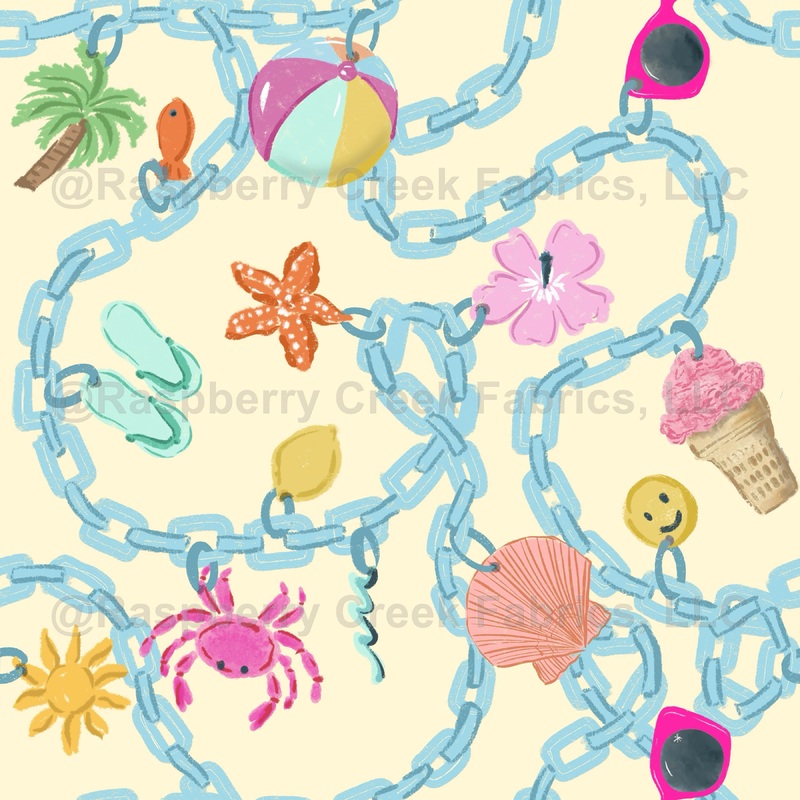 Summer Charms Necklace on Light Yellow