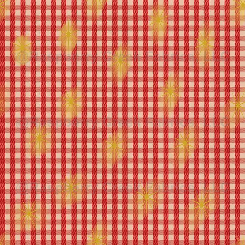 Red Gingham Starburst Warm Neutral, Starburst Gingham Collection by Benchmark Boutique