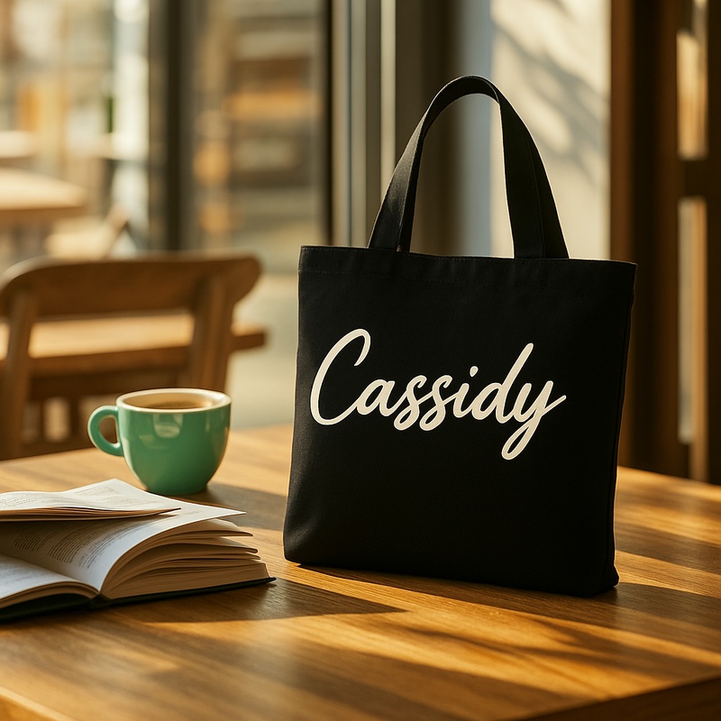 Personalized Tote Bag - Custom Metallic Name or Word Natural