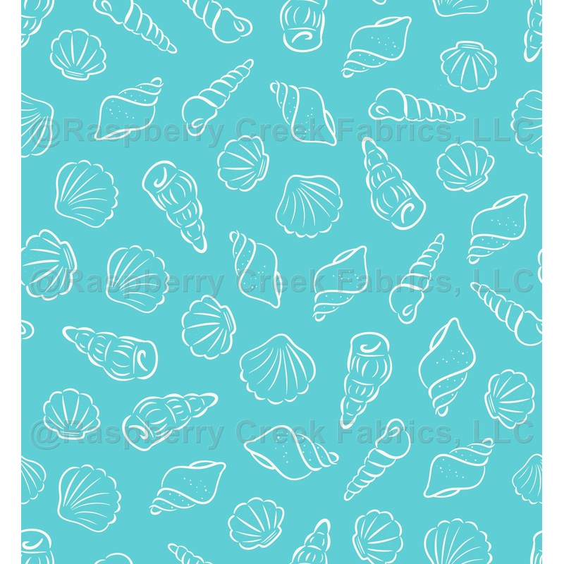 Seashells on blue