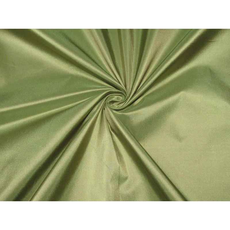 100% Pure SILK TAFFETA FABRIC two tone green x gold color 54" wide TAF159