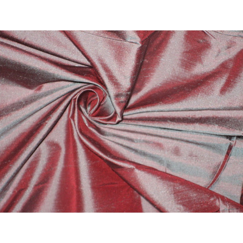 SILK Dupioni FABRIC Iridescent Blue x Pink colour 54"