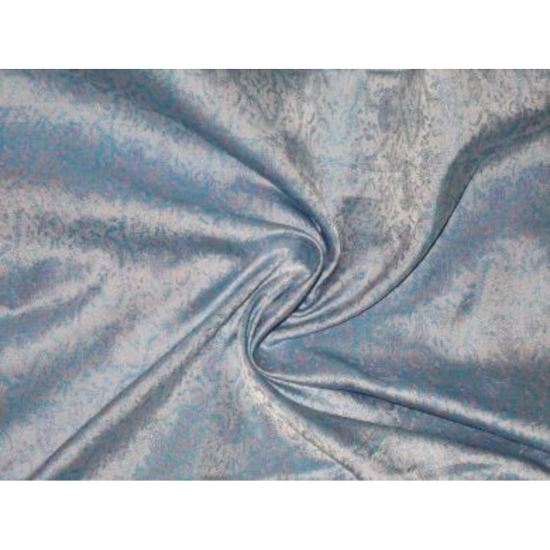 Silk Brocade Powder blue,blue & baby pink Colour