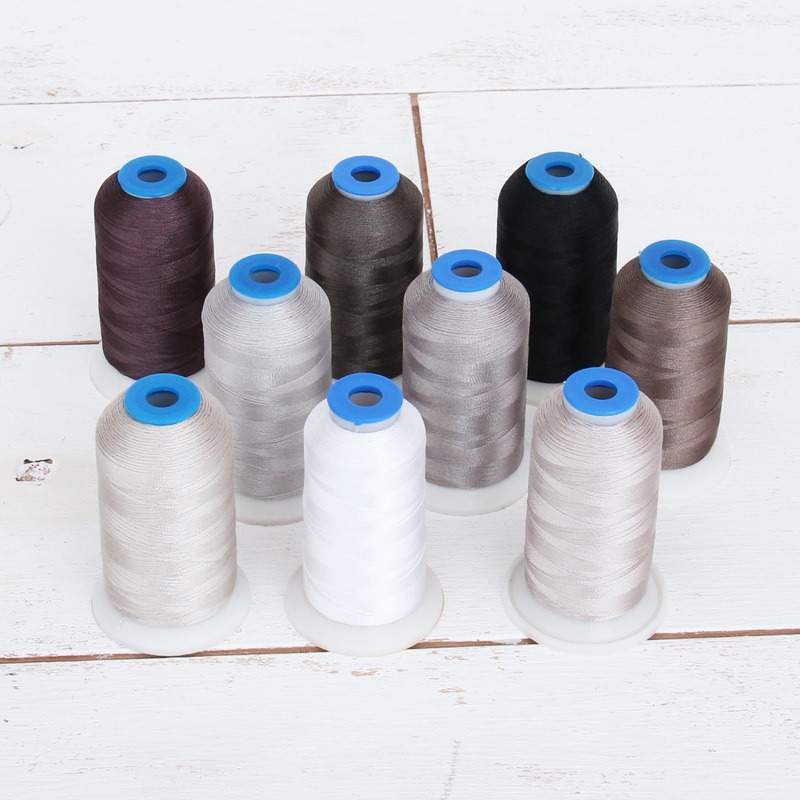 9 Cone Grey Tones Color Builder Polyester Thread Set - 1000m Cones - Brilliant Finish