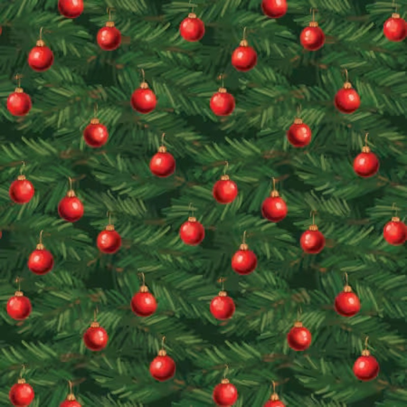 Christmas Wishes Ornaments Green Christmas # C15044R-GREEN from Riley Blake Designs Sold by the Half Yard