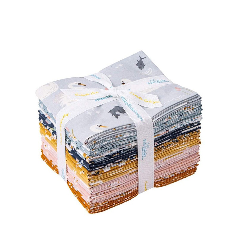 SALE Little Swan Fat Quarter Bundle 21-Piece - Riley Blake Designs - Precut - Bird - Quilting Cotton Fabric