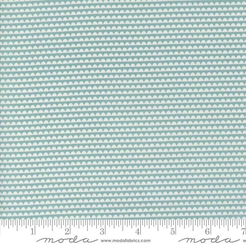 SALE Rosemary Cottage Stripes 55316 Sky - Moda Fabrics - Scallop Stripe Lines - Quilting Cotton Fabric