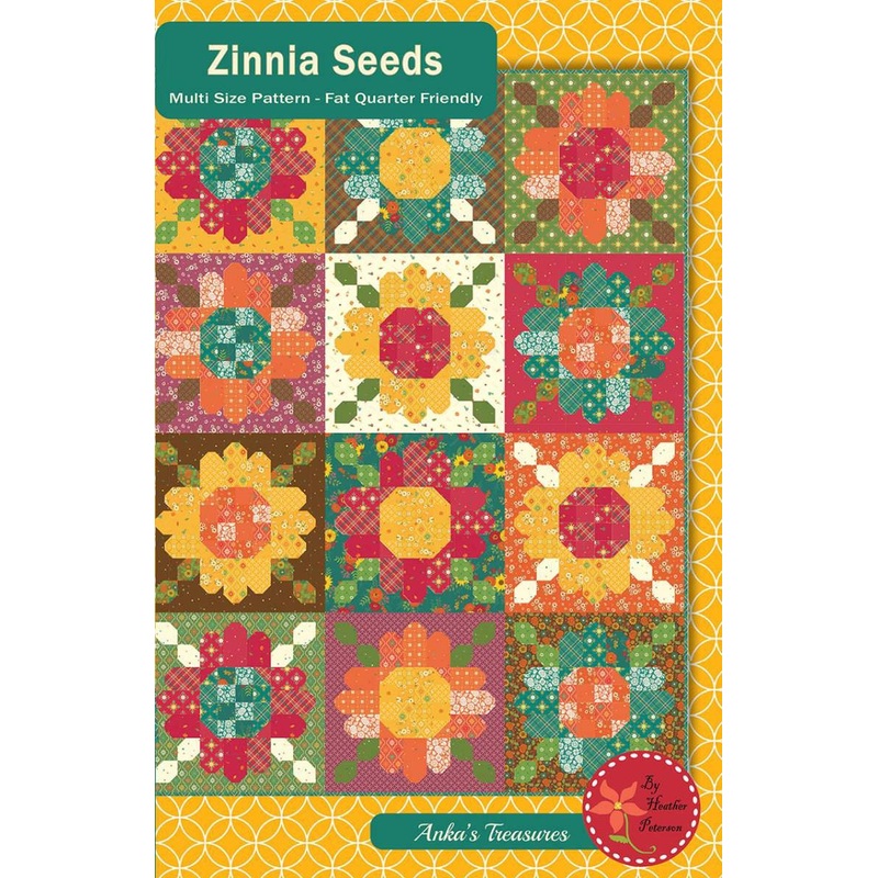 SALE Zinnia Seeds Quilt PATTERN P154 - Heather Peterson - Riley Blake - INSTRUCTIONS Only - Flowers Floral Piecing Fat Quarter Friendly